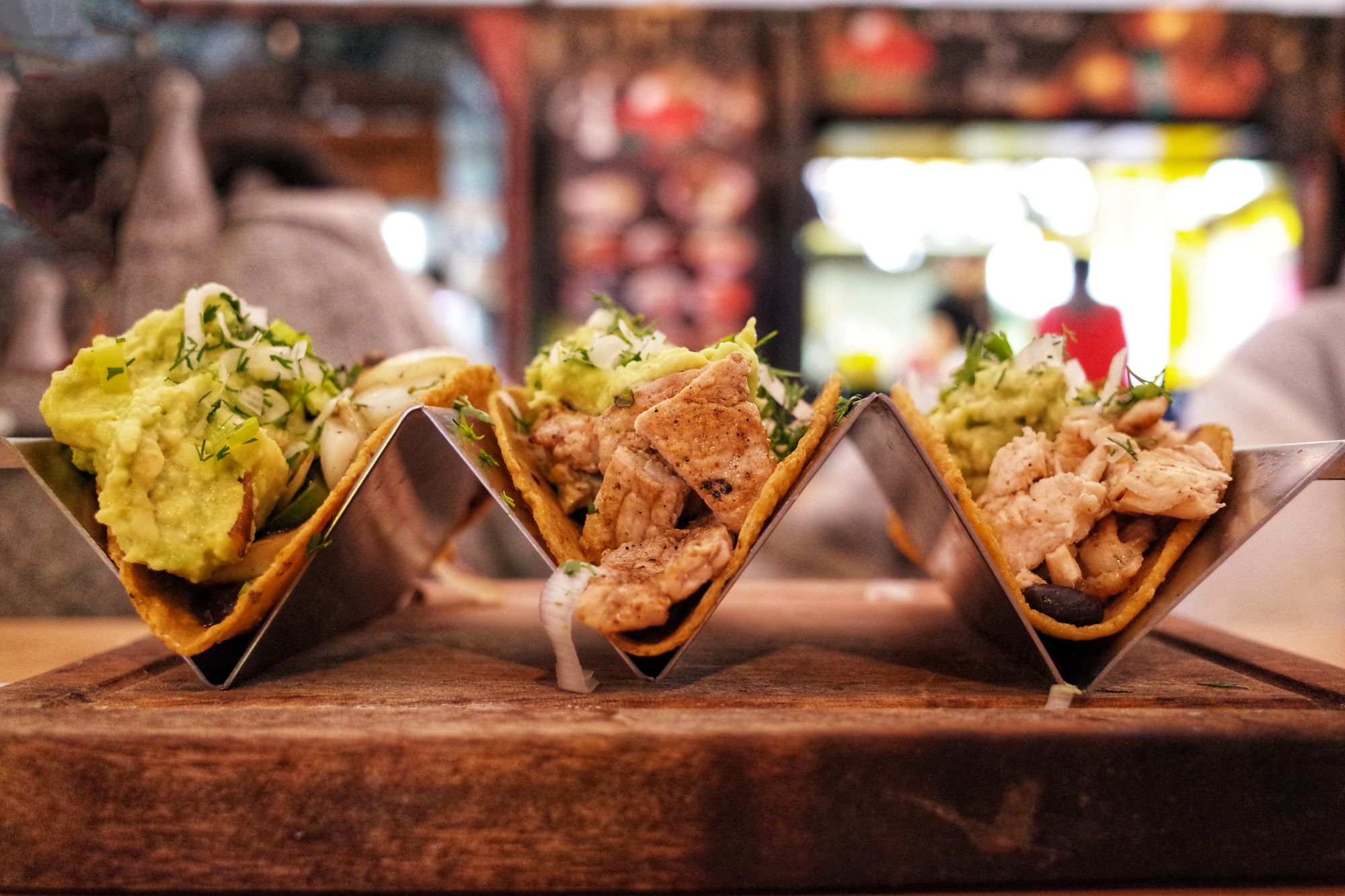 Tacos con palta y pollo